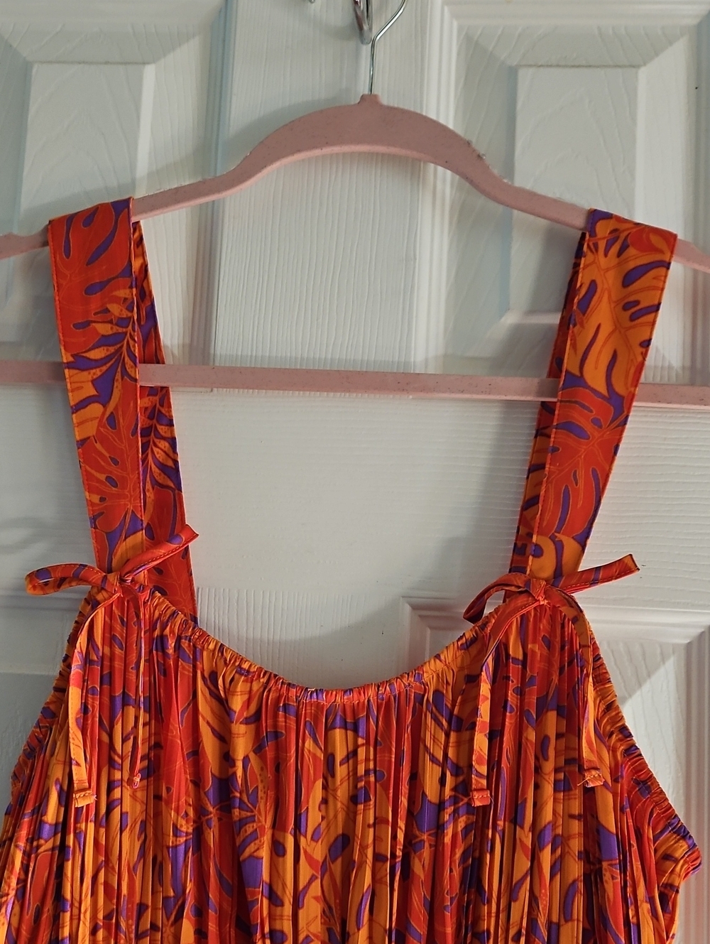 Nine West Orange and Purple Printed Summer Dress, NWT, Sz M - Picture 4 of 8